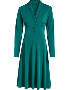 bonprix Žerzejové šaty s knoflíky Zelená