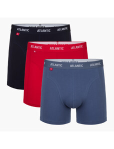 Pánské boxerky ATLANTIC Comfort 3Pack - tmavě modré/modré/červené