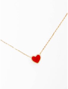 Yups Gold necklace with red heart