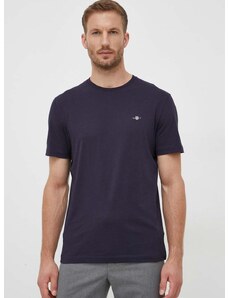 Bavlněné tričko Gant tmavomodrá barva