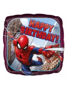 AMSCAN Balón foliový Spiderman - narozeniny - Happy Birthday - 43 cm