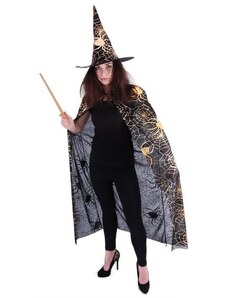RAPPA Kostým čarodějnice - čaroděj s kloboukem dospělý - HALLOWEEN