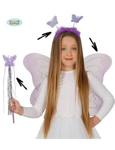 GUIRCA Dětská sada motýlek - čelenka,křídla,hůlka - 50x36 cm - 3 ks