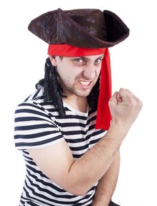 RAPPA Klobouk pirát s vlasy dospělý - Jack Sparrow