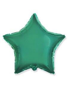 FLEXMETAL Balón foliový 45 cm Hvězda zelená TYRKYSOVÁ