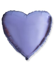 FLEXMETAL Balón foliový 45 cm Srdce LILA - Valentýn / Svatba
