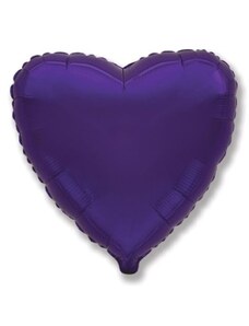 FLEXMETAL Balón foliový 45 cm Srdce fialové - Valentýn / Svatba