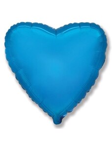 FLEXMETAL Balón foliový 45 cm Srdce modré - Valentýn / Svatba