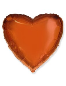 FLEXMETAL Balón foliový 45 cm Srdce oranžové - Valentýn / Svatba