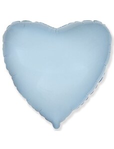 FLEXMETAL Balón foliový 45 cm Srdce světle modré - Valentýn / Svatba