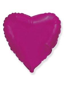 FLEXMETAL Balón foliový 45 cm Srdce tmavě růžové FUCHSIE - Valentýn / Svatba