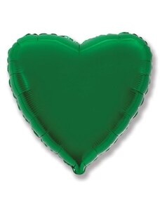 FLEXMETAL Balón foliový 45 cm Srdce zelené - Valentýn / Svatba