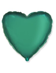 FLEXMETAL Balón foliový 45 cm Srdce zelené TYRKYSOVÉ - Valentýn / Svatba