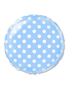 FLEXMETAL Balón foliový Kulatý modrý s bílými puntíky 45 cm