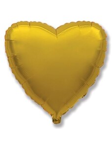 FLEXMETAL Balón foliový 45 cm Srdce zlaté - Valentýn / Svatba