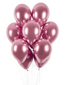 SMART Balónky chromované 50 ks růžové lesklé - 33 cm