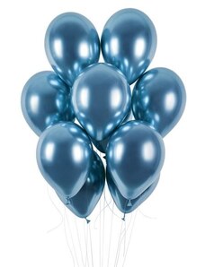 SMART Balónky chromované 50 ks modré lesklé - 33 cm