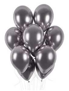 SMART Balónky chromované 50 ks vesmírně šedé lesklé - Silvestr - 33 cm