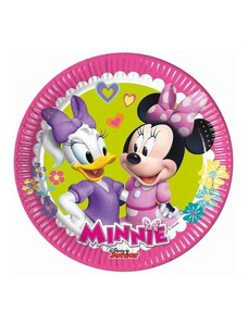 GODAN Papírové talíře myška - Minnie Happy Helpers - 20 cm, 8 ks