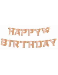 GODAN Girlanda narozeniny - Happy Birthday - růžovozlatá - rose gold, 11x160 cm