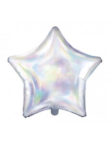PARTYDECO Balón foliový 48 cm Hvězda opalizující / duhová - Unicorn / Jednorožec