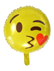 BALONČ Balón foliový Smajlík - smile - Kiss - polibek - 45 cm