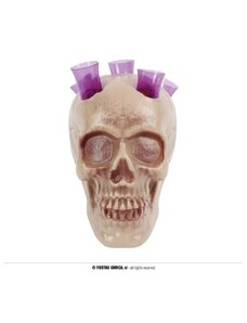 GUIRCA Dekorace plastová lebka s panáky - Halloween 20 cm