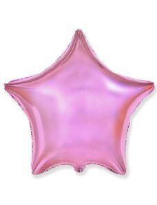 FLEXMETAL Balón foliový 45 cm Hvězda metalická světle růžová