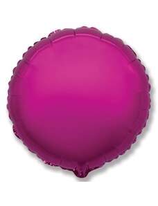 FLEXMETAL Balón foliový 45 cm Kulatý metalický tmavě růžový (Fuchsie)