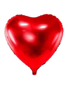 PARTYDECO Foliový balón srdce červené - Svatba - Valentýn - 45 cm