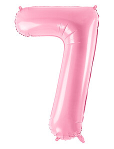 PARTYDECO Fóliové číslo 7 růžové, 86 cm Pink