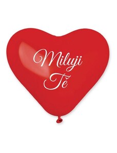 SMART Balónek srdce červené 25 cm - MILUJI TĚ - 1 ks - Valentýn