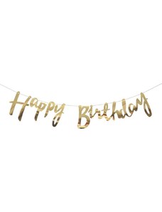 ARPEX Girlanda narozeniny - Happy Birthday - zlatá, 150 cm