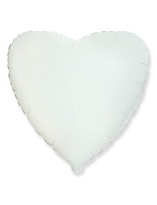 FLEXMETAL Balón foliový 45 cm Srdce bílé - Valentýn / Svatba