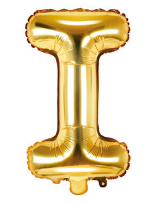 PARTYDECO Balón foliový písmeno "I", 35cm, zlaté (NELZE PLNIT HELIEM)