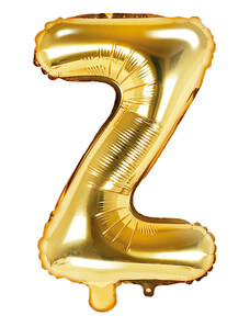 PARTYDECO Balón foliový písmeno "Z", 35cm, zlaté (NELZE PLNIT HELIEM)