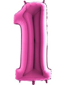 FLEXMETAL Balón foliový číslice RŮŽOVÁ - PINK 102 cm - 1