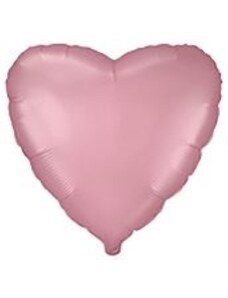 FLEXMETAL Balón foliový 45 cm Srdce PASTELOVÉ RŮŽOVÉ - Valentýn / Svatba