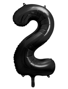 PARTYDECO Fóliové černé číslo 2, 86 cm Black