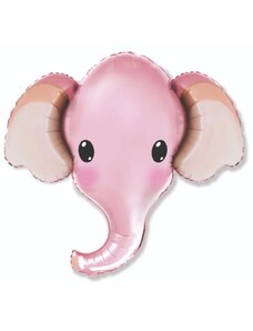 FLEXMETAL Fóliový balónek Slon - růžový - safari - Baby shower - 81 cm