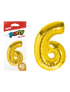MFP Paper s.r.o. balónek č. 6 nafukovací fóliový 40 cm - zlatý 8000179
