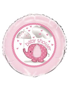 UNIQUE Balón foliový "Baby shower" Těhotenský večírek - Holka / Girl 45 cm