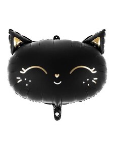 PARTYDECO Balón foliový - kočička - kočka - černá - 48 cm