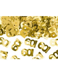 PARTYDECO Metalické konfety číslo 60 - zlaté - 15 g