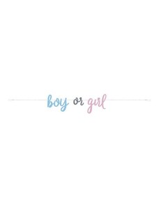 UNIQUE Girlanda Gender reveal - Boy or Girl - Kluk nebo Holka - 213 cm