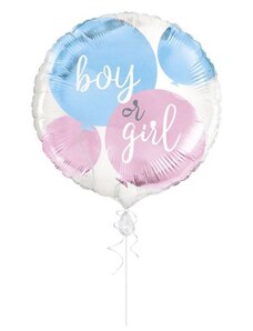 UNIQUE Foliový balónek - Gender reveal - Boy or Girl - Kluk nebo holka - 45 cm