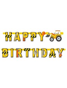 GODAN Girlanda - Happy Birthday - narozeniny - Stavba - Staveniště - 360cm