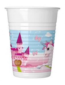 Plastové kelímky Jednorožec - Unicorn Colors Rainbow 200ml - 8 ks