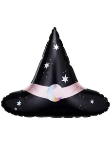 PARTYDECO Foliový balónek klobouk - Halloween - čarodějnice - 60 cm