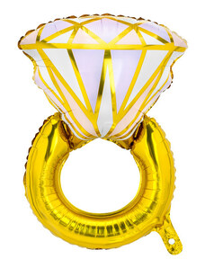PARTYDECO Balón foliový svatební prsten - prstýnek 56 x 75 cm